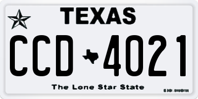 TX license plate CCD4021