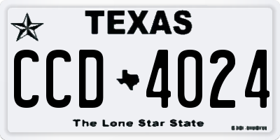 TX license plate CCD4024