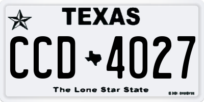 TX license plate CCD4027
