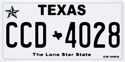TX license plate CCD4028