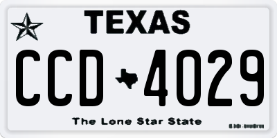 TX license plate CCD4029