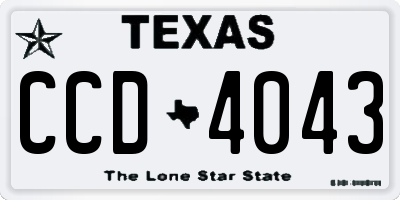 TX license plate CCD4043