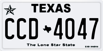 TX license plate CCD4047