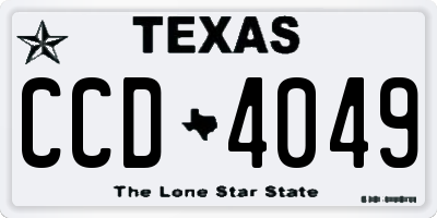 TX license plate CCD4049