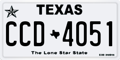 TX license plate CCD4051