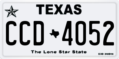 TX license plate CCD4052