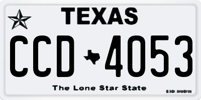 TX license plate CCD4053