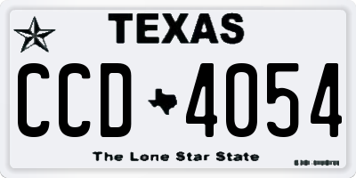 TX license plate CCD4054