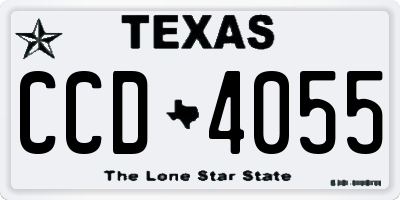 TX license plate CCD4055