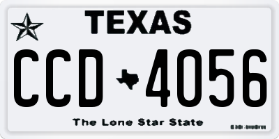 TX license plate CCD4056
