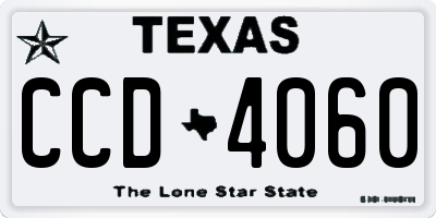 TX license plate CCD4060