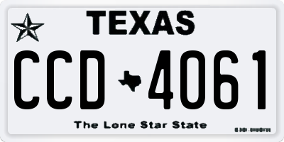 TX license plate CCD4061
