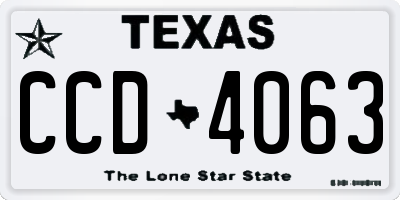 TX license plate CCD4063