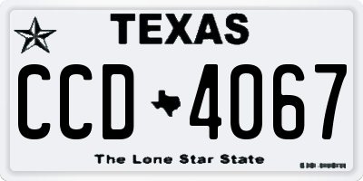 TX license plate CCD4067