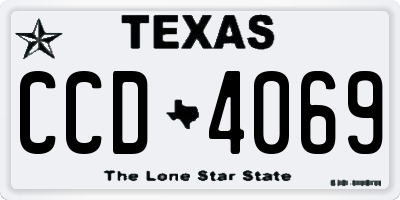 TX license plate CCD4069