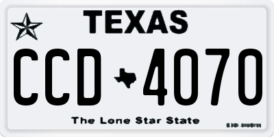 TX license plate CCD4070