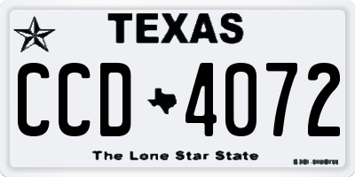 TX license plate CCD4072