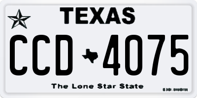 TX license plate CCD4075
