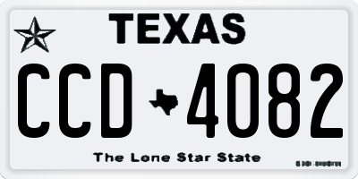 TX license plate CCD4082