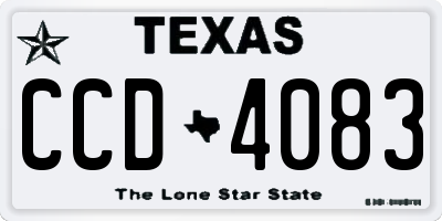 TX license plate CCD4083