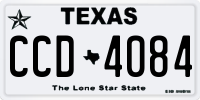 TX license plate CCD4084