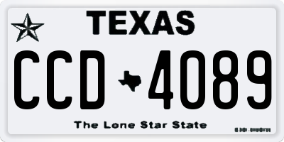 TX license plate CCD4089