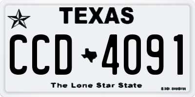 TX license plate CCD4091