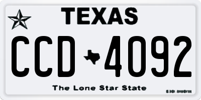 TX license plate CCD4092