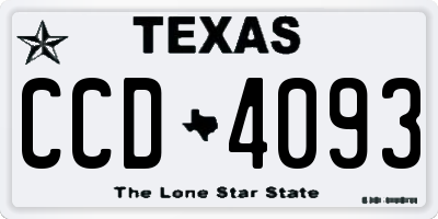 TX license plate CCD4093