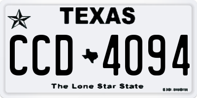 TX license plate CCD4094