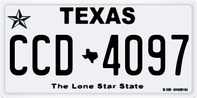TX license plate CCD4097