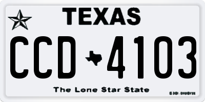 TX license plate CCD4103