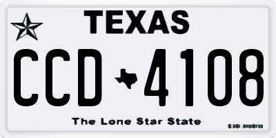 TX license plate CCD4108