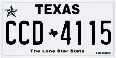 TX license plate CCD4115