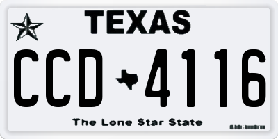 TX license plate CCD4116
