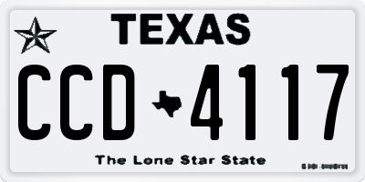 TX license plate CCD4117
