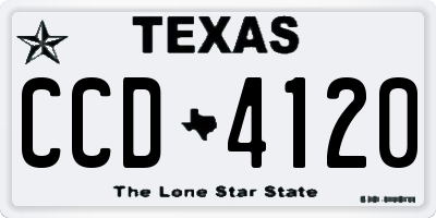 TX license plate CCD4120
