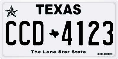 TX license plate CCD4123