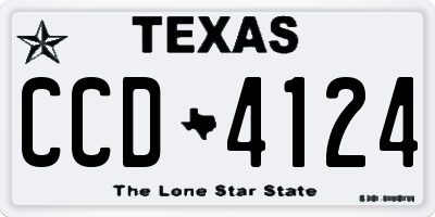 TX license plate CCD4124