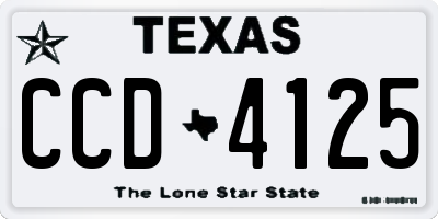 TX license plate CCD4125
