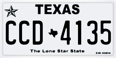 TX license plate CCD4135
