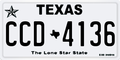 TX license plate CCD4136