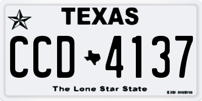 TX license plate CCD4137
