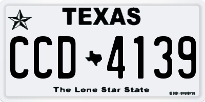 TX license plate CCD4139