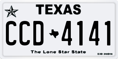 TX license plate CCD4141