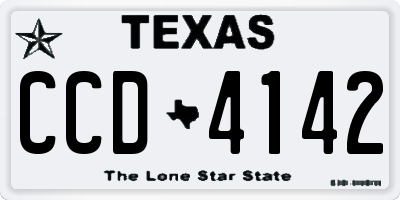 TX license plate CCD4142