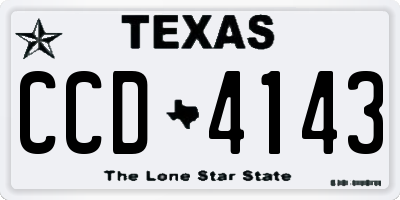 TX license plate CCD4143