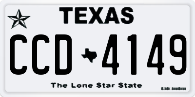 TX license plate CCD4149