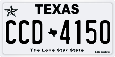 TX license plate CCD4150