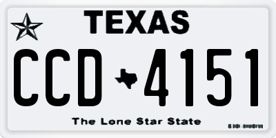TX license plate CCD4151